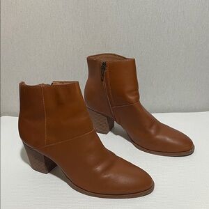 MADEWELL,  Tan Leather Ankle Booties
